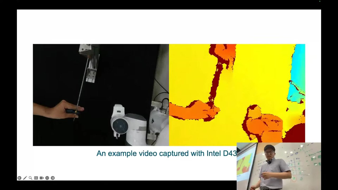 RGB-D camera example video captured with Intel D435