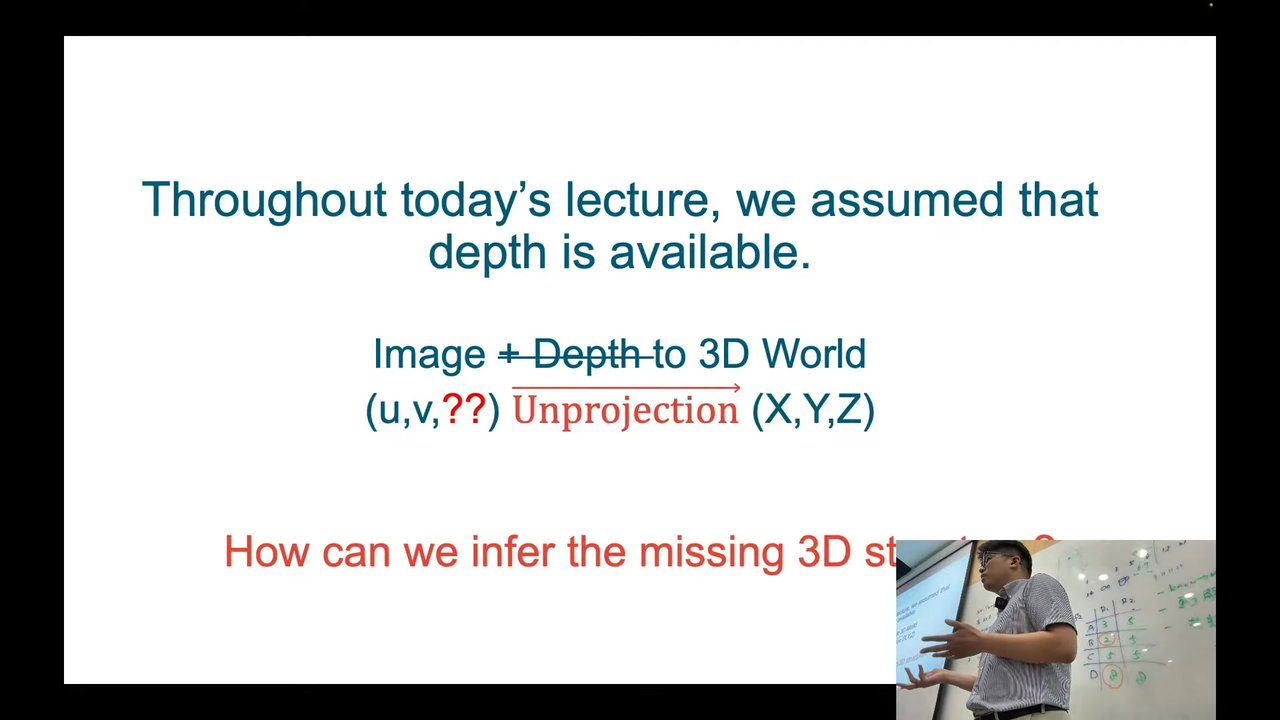 Throughout today's lecture, we assumed that depth is available